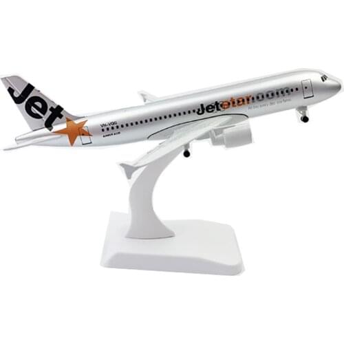 20cm Aircraft Jetstar Airways Airbus A320 with Landing Gear Alloy Plane Model Toys Decoration Children Gift for Collection