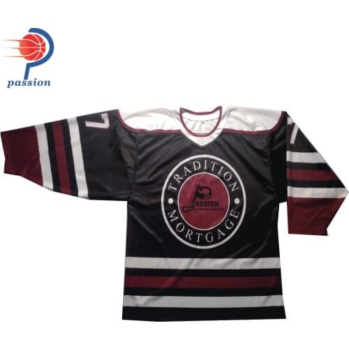 MOQ 5pcs Sublimation Customized Ice Hockey Jersey 100% Polyester