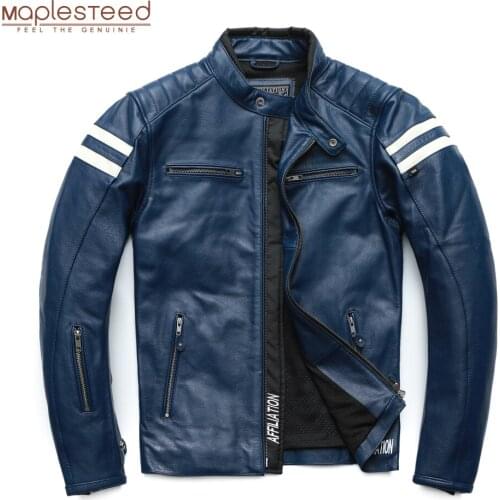 Motorcycle Jacket Men 100% Cowhide Genuine Leather Coat Man Slim Fit Bomber Biker Jackets Male Leather Coat Autumn M218