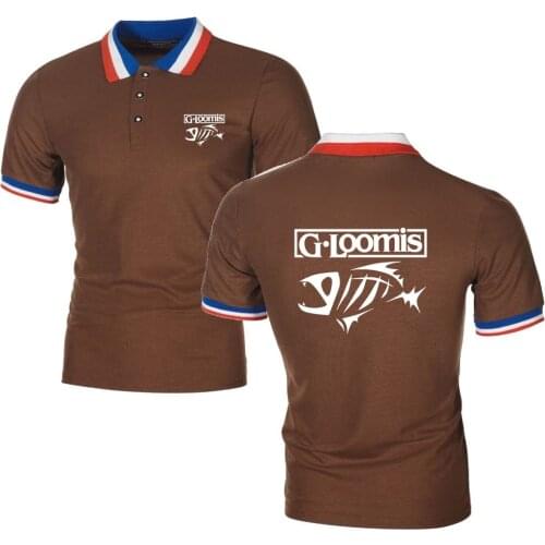 Mens Polo Shirts G.Loomis Fishing TShirts Military Style Short-Sleeve TopTees Bounce Fishbone Topshirt Bodybuilding Male Jersey