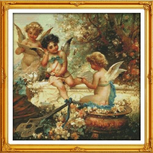 V cross stitch kit people 18ct 14ct 11ct count print canvas stitches embroidery DIY handmade needlework