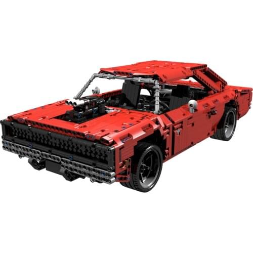 New technology building block 1968 racing car DIY assembly education toy gift car model MOC gear engine