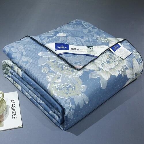 2021 New Silk Quilt Simple Printing Student Dormitory Household Summer Cool Quilt Double Air-conditioning Quilt