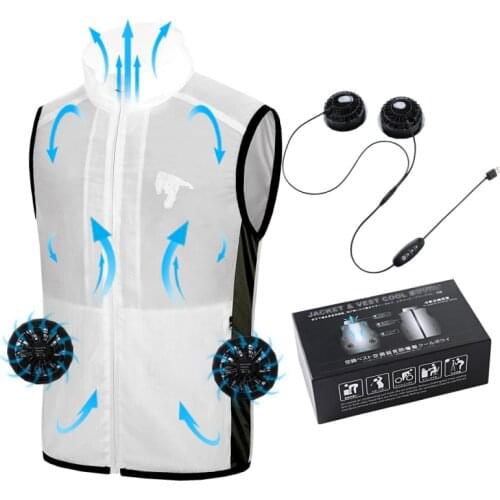 Fan Equipped Clothing UV Resistant Cooling Vest For Men 5V USB Powered Air Conditioned Coat Summer Cooling Sleeveless Dropping