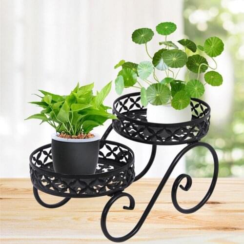 Wrought Iron Flower Stand Holder Succulent Plant Display Shelf Flowerpot Bonsai Rack Room Patio Balcony Floor Planter Organizer