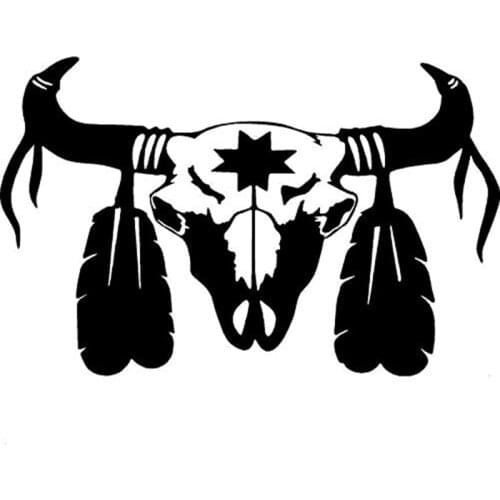 Bull head Cow head Car Sticker Animal Decor Removable Black/silver AL481