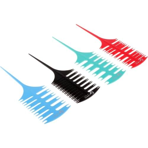 4pcs Pro Hair Weaving Sectioning Coloring Comb Salon Stylist Styling Tools