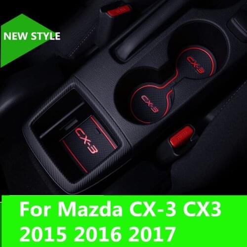 For Mazda CX-3 CX3 2015 2016 2017rubber mat door mat anti-slip Cup pad Interior decoration accessory styling Gate slot pad