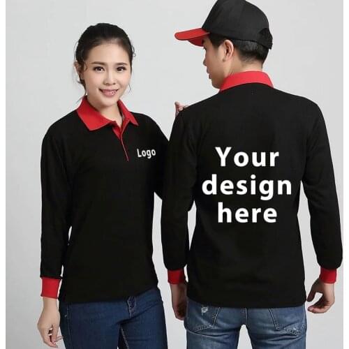 Polo Shirt Men And Women Casual Cotton Long Sleeve Jerseys Spring Autumn Mens Polos Custom Printing Your Own Design Text Logo