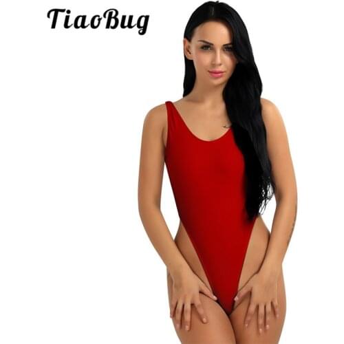 Sexy Women Swimsuit One-piece Lingerie High Cut Bodysuit Thong Leotard Underwear Dancewear Monokini Swimwear Bathing Suit