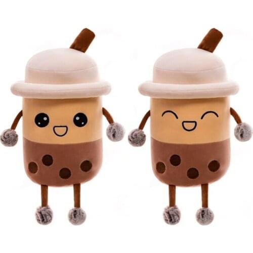 Cute Cartoon Boba Milk Tea Pillow Super Soft Plush Doll Pillow Toys Kids Adults