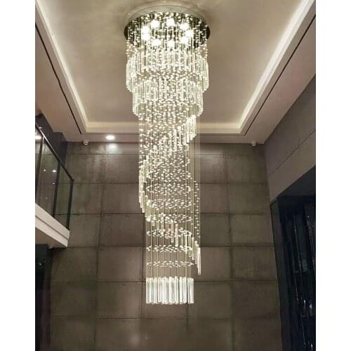 K9 Crystal Chandelier Spiral Ladder Luxury Crystal Hanging Fixtures Modern Flush Mount Crystal Light Crystal Chandelier