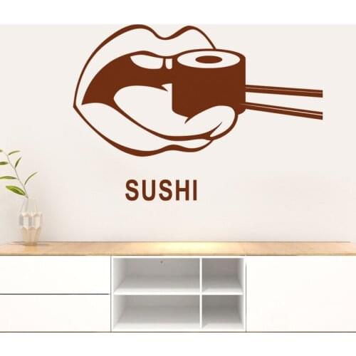 Sushi Bar Wall Sticker Restaurant Japanese Food Glass Decal Poster Vinyl Art Decor Mural Decoration sushi1001
