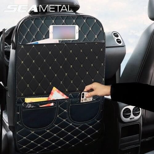 Car Seat Back Anti Kick Pad Universal Upgrade Protector Mats PU Leather Anti Child Kick Pads Automobiles Bacj Seats Storage Bag
