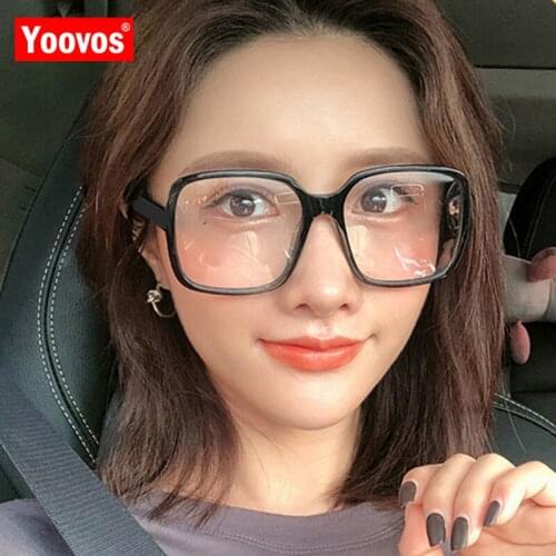 Yoovos Retro Glasses Frame Women Square Anti Blue Light Vintage Eyeglasses Clear Fashion Lens Glasses Optical Spectacle Frame