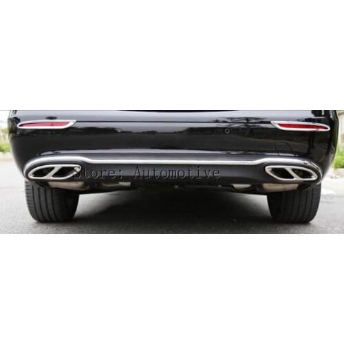 For Benz E Class W212 Rear Exhaust Muffler Tail Pipe Cover Trim 2014-2015 2pcs