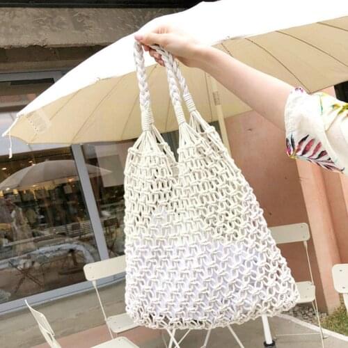 New Style Ladies Bag, Large Straw Bag, Crochet Tassel Beach Bag Bag, Ladies One-shoulder Bohemian Handbag, Knitted Messenge I3E2