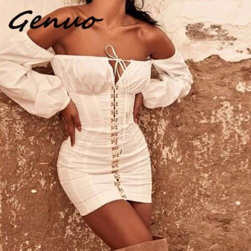 2019 Summer Dress Women Fashion Solid Casual Regular Long Sleeve Sexy Club Slash neck Bangdage Sheath Women Dresses Vestidos