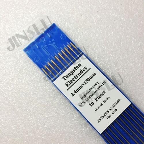1.5% gold tip WL15 Lanthanated tungstern electrode 2.4mm 10PCS for TIG welding