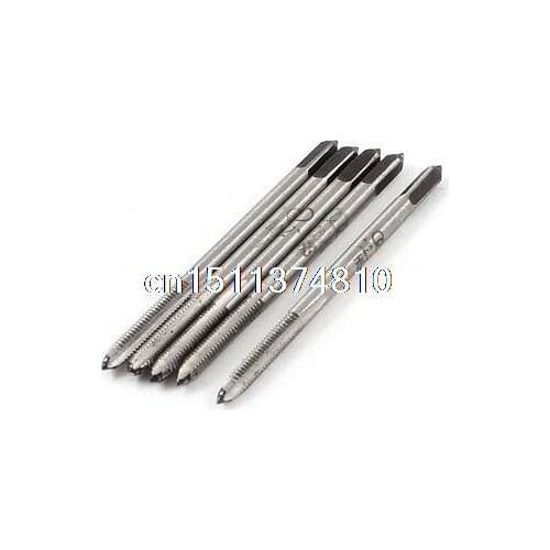2.5mm Cutting Diameter 3 Flutes HSS Straight Screw Thread Tap 5 Pcs