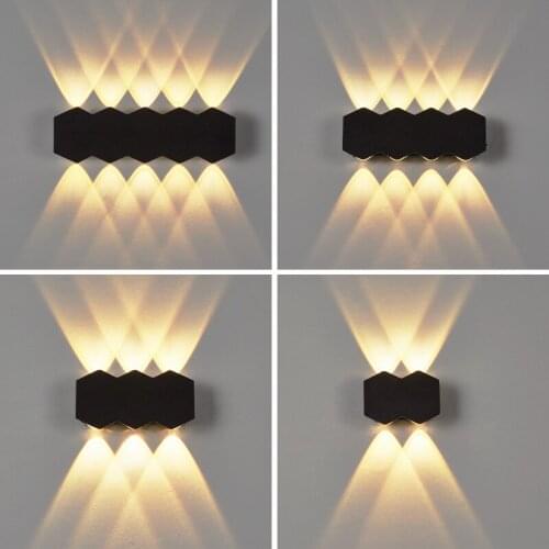 4/6/8/10 Light Sources Up And Down Led Wall Lamp Indoor Outdoor Modern Hotel Corridor Entrance Porch Waterproof Led Wall Lights