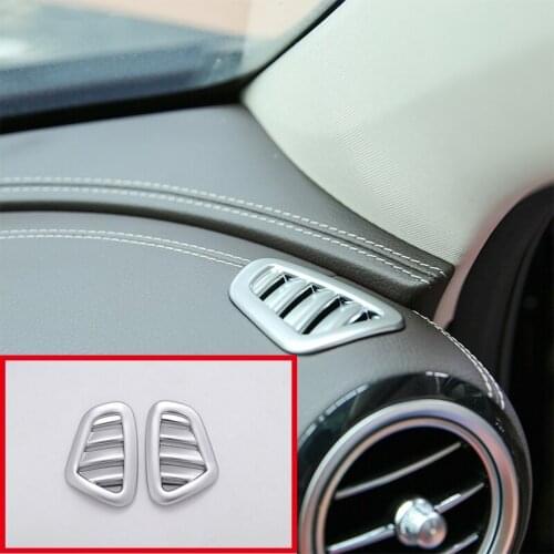 ABS Chrome Dashboard Air Conditioning Outlet Cover Trim 2pc For Mercedes Benz W213 E Class E200l E300l 2016 2017 Car Accessories