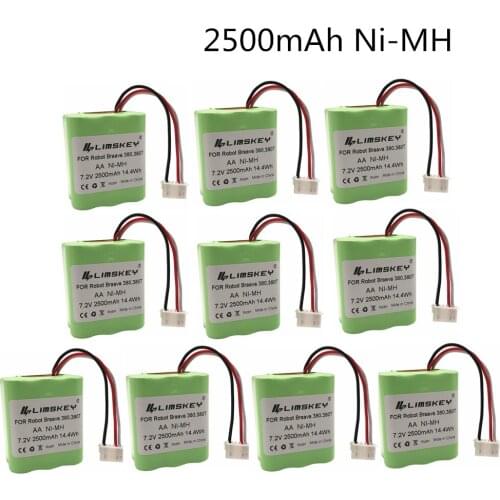 7.2Volt New 2.5Ah 2500mAh Ni-MH 7.2V Rechargeable Battery for iRobot Roomba Braava 380 380T High Quality