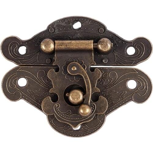 Antique Retro Vintage Decorative Latch Wooden Jewelry Box Hasp Pad Chest Lock Size:Medium