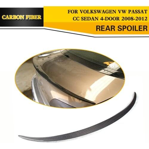 Car Styling Carbon Fiber Car Rear Wing Trunk lip Spoiler For VW Passat CC 2008-2012
