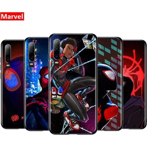 Super Hero Marvel Avengers Spider-Man For Huawei P50 P40 P30 P20 P10 P9 P8 Lite Mini E 5G Pro Plus TPU Silicone Black Phone Case
