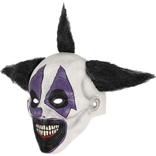 Clown Face Cover Halloween Party Dress Up Funny Props Cosplay Mask Latex Halloween Scary Masks Funny Clown Party Mask With Hair