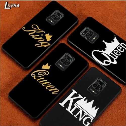 Black Soft Cover The King and Queen for Xiaomi Redmi Note 9 9S 8 8T 7 7S 6 5A 5 4X 4 Pro Max Prime Phone Case