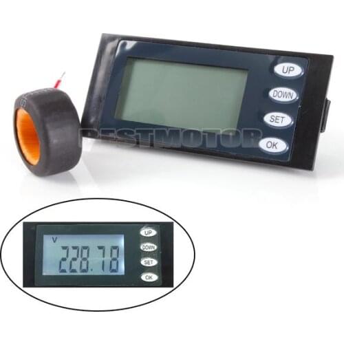 10pcs Digital AC 80-260V 100A 5IN1 Current Voltage Watt KWh Time Panel Meter Voltmeter Ammeter + CT