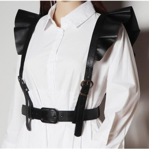 Women Sexy Leather Body Bondage Cage Sculpting Harness Waist Belt Straps Garter Shoulder Belts Waistband Harajuku Punk Suspender