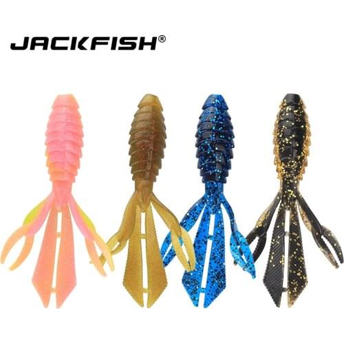 JACKFISH Soft Fishing Lure Pesca Artificial Bait 4PCS/12.5cm/14g Crazy Flapper Carp Soft Baits for Fly fishing Fishing Tackle