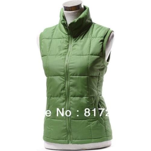 Best-selling High quality lady fashion down-padded casual waistcoat tank top down coat Lovers Down Vest Black/Red Pure color