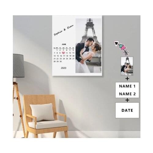 Customize Poster Wedding Anniversary Canvas Painting Modern Fashion Romantic Wall Art Picture for Home Room Decor