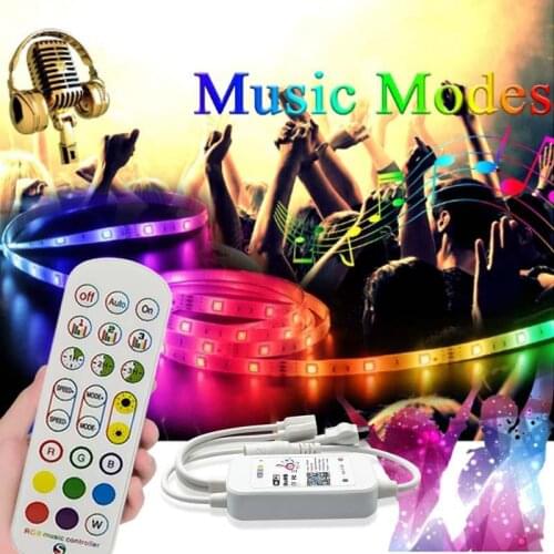 Tuya Wifi Intelligent 24Key Led controller 4 Pin RGB LED Strip Light music Contoller IR remote Voice APP Control Work with Alexa