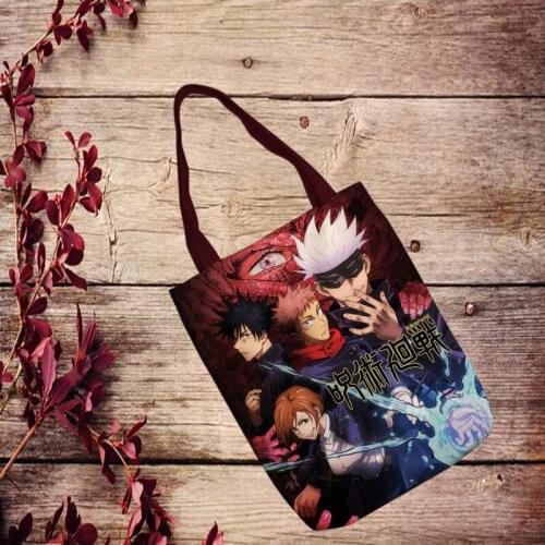 IVYYE 1PCS Jujutsu Role Fashion Anime Canvas Shoulder Bags Casual Shopping Bag Tote Handbag Travel Lady Girls New