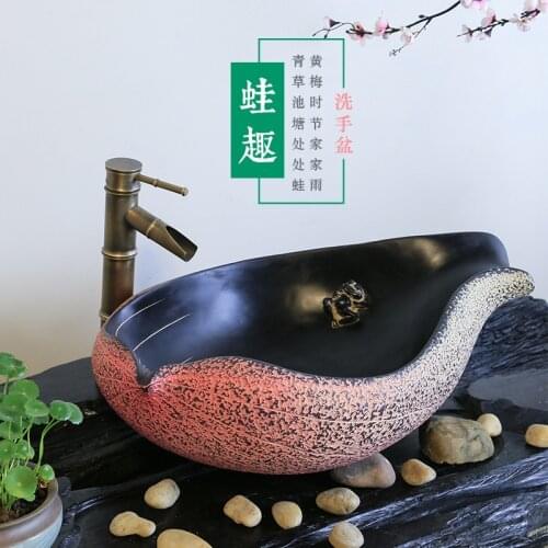 Chinese washbasin table home bathroom washbasin creative antique art washbasin bathroom wash table