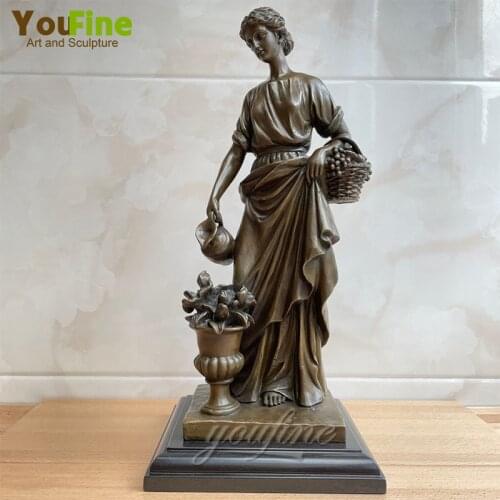 45.5cm 45.5cm Bronze Female Sculpture Weatern Bronze Women Statue Classical Art Crafts For Home Decoration Ornament