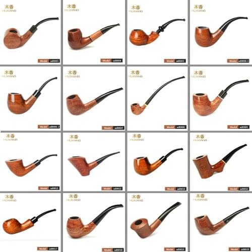 RU MUXIANG 16 Types Rose Wood Smoking Pipe Handmade Wood Tobacco Pipe Cigarette Smoking Pipe ad0003-ad0020