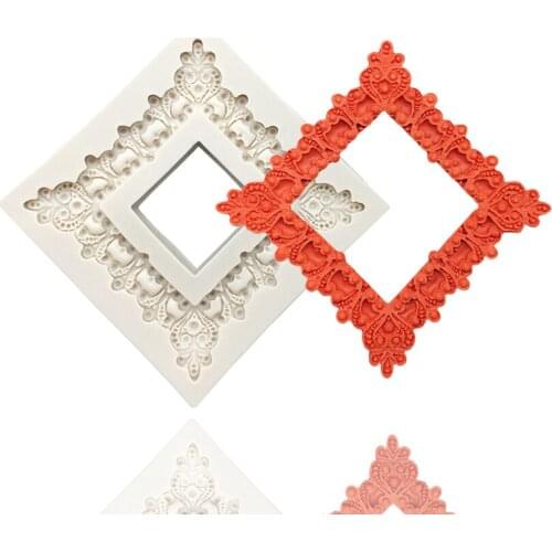 Square Photo Frame Silicone Sugarcraft Mold Resin Tools Cupcake Baking Mould Fondant Cake Decorating Tools