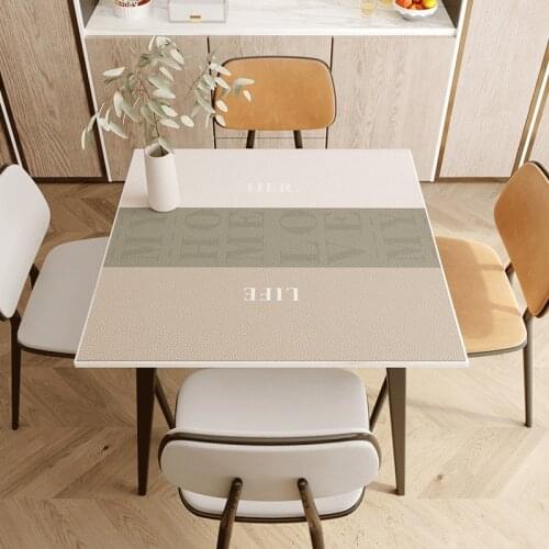 Square Coffee Table Leather Table Cloth Countertop Protective Film Waterproof Oilproof Kitchen Dining Table Cover Table Mat