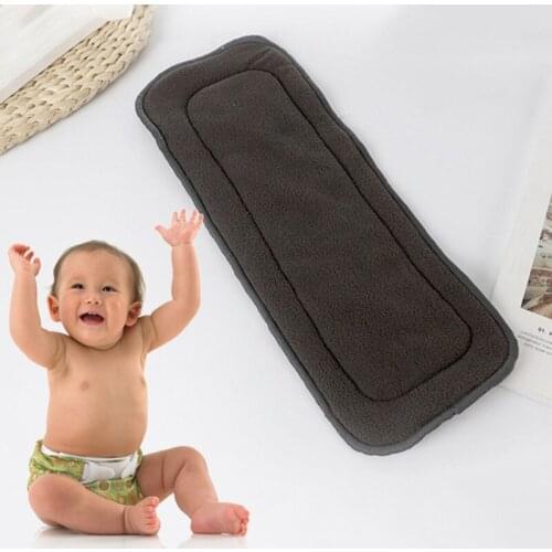 Reusable Bamboo Charcoal Insert Washable Baby Diaper Mat Cloth Nappy Inserts Boosters Liners Microfiber Pad Nappy Changing