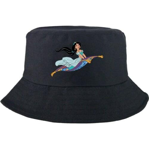 Disney Aladdin and the magic lamp Jasmine Fashion Summer Panama Cap Sunscreen Outdoor Graphic Reversible Bucket Hat Casual