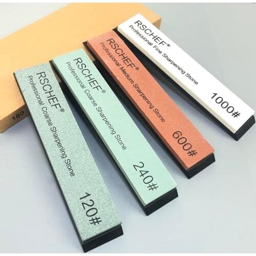 4-piece set of RSCHEF big size sharpening stone whetstone used for fixed angle sharpener whetstone kitchen tools oil stone set