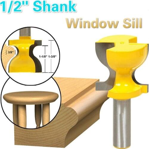 Window Sill, Stool Molding & Door Pull Edge Router Bit C3 Carbide Tipped Wood Cutting Tool 1/2 Shank woodworking router bits