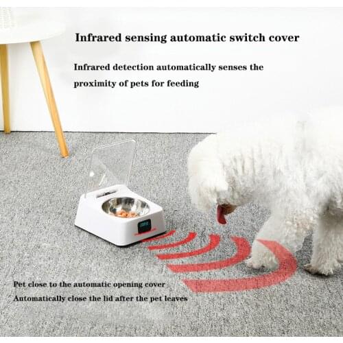 New smart dog bowl infrared sensor automatic opening cover moisture-proof mosquito-proof and odor-resistant cat food