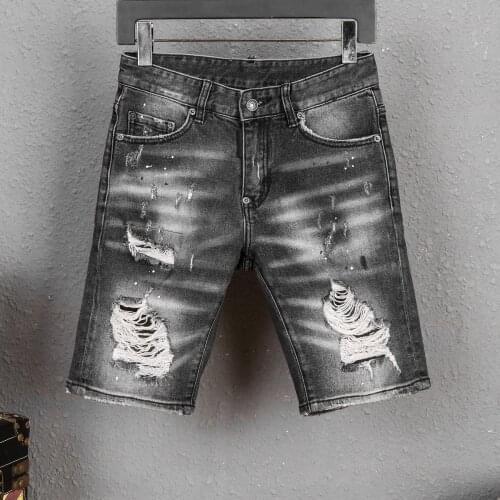 2021 new mens trousers Dsquare fragment painted man hole d2 jeans shorts in the street